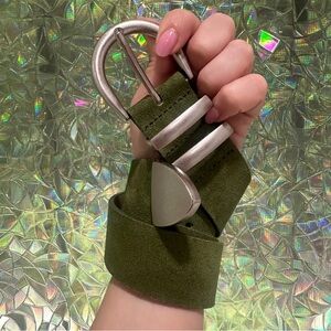 Urban Outfitters Olive Green Suede Leather Belt